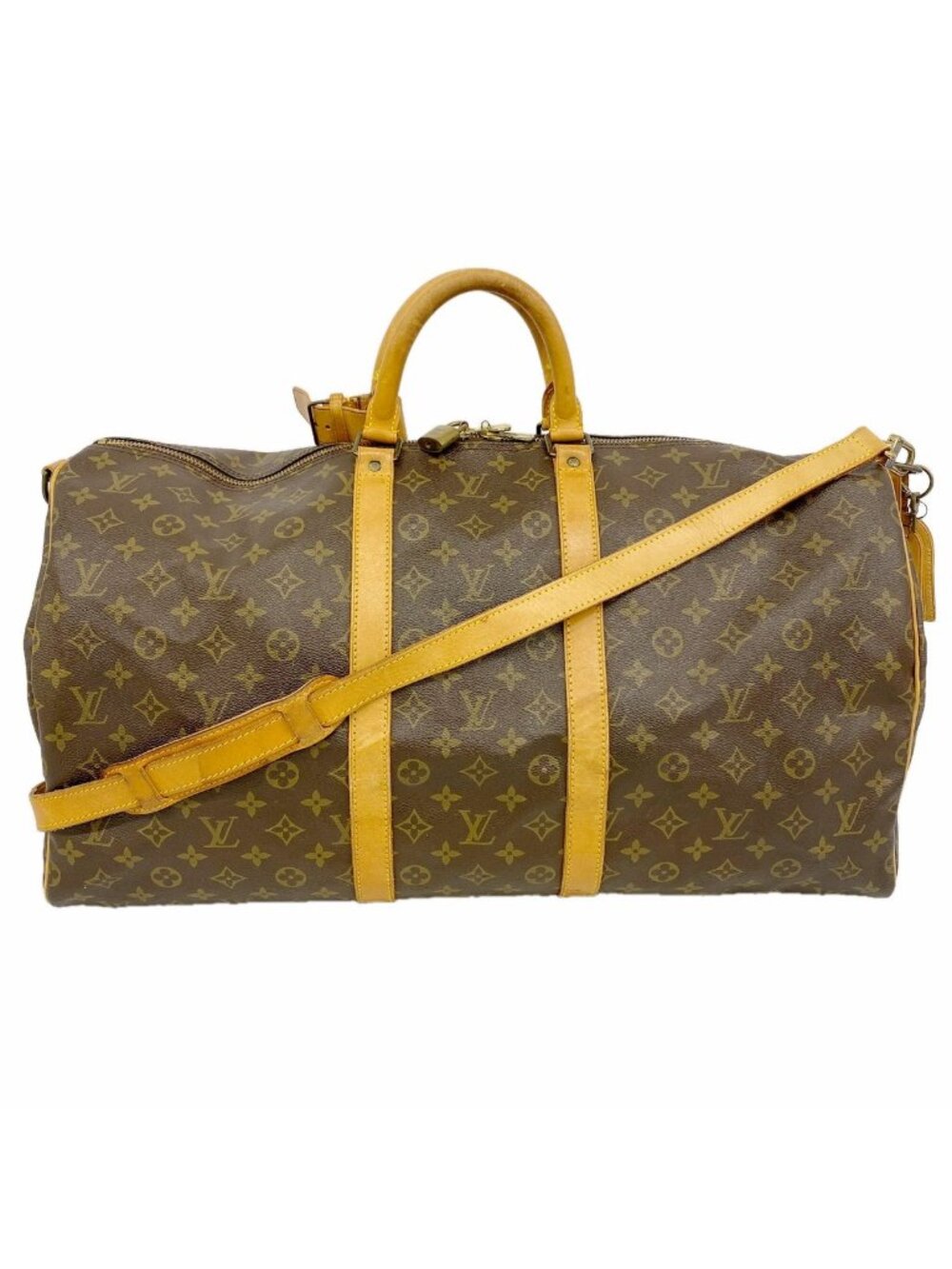 Louis Vuitton Boston Bag Monogram Keepall Bandouliere 55 Brown